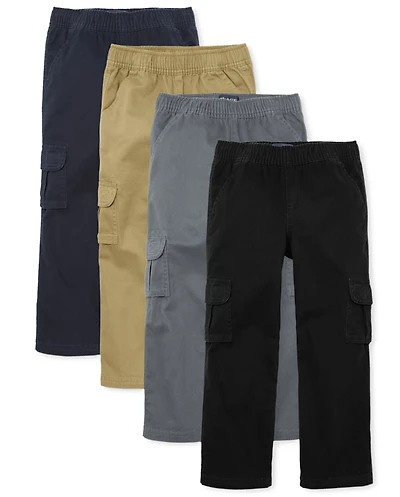 Boys Pull On Cargo Pants 4-Pack