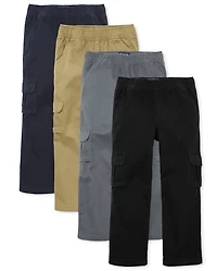 Boys Pull On Cargo Pants 4-Pack