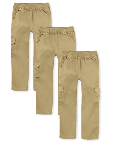 Lot de 3 pantalons cargo à enfiler pour garçon