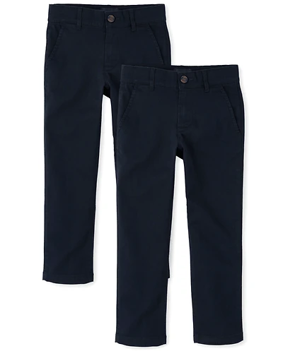 Boys Uniform Stretch Skinny Chino Pants -Pack