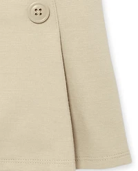 Toddler Girls Uniform Pleated Ponte Knit Button Skort 2-Pack