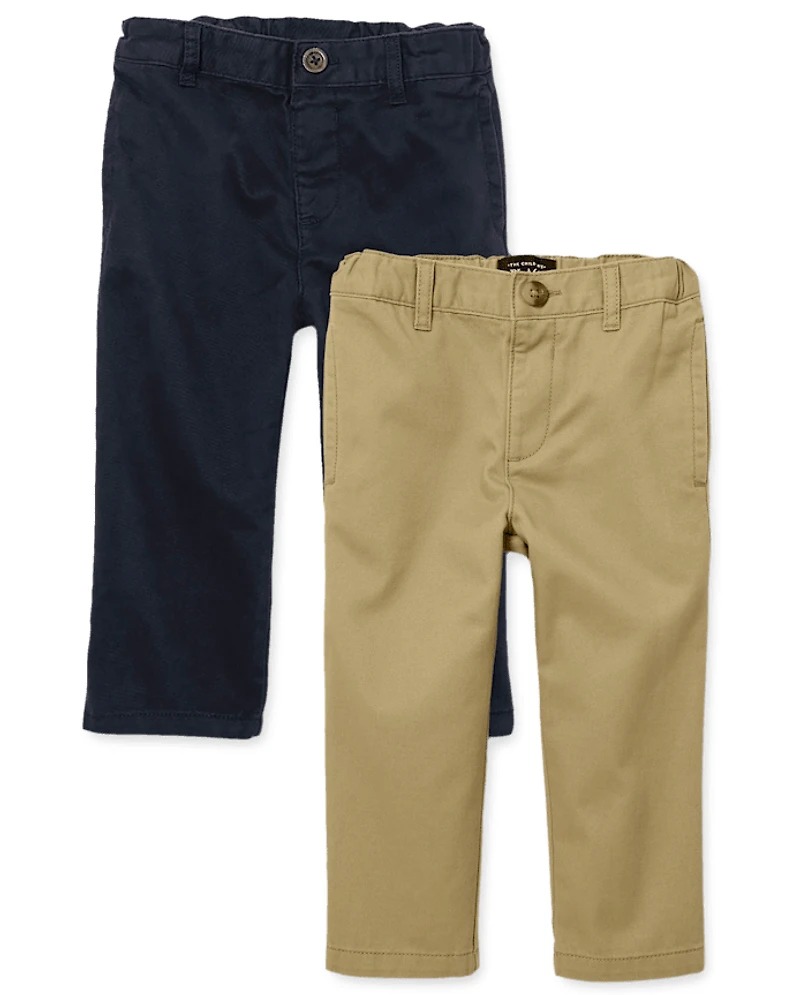 Lot de 2 pantalons chino droits pour bébé et tout-petit garçon