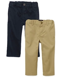 Lot de 2 pantalons chino droits pour bébé et tout-petit garçon