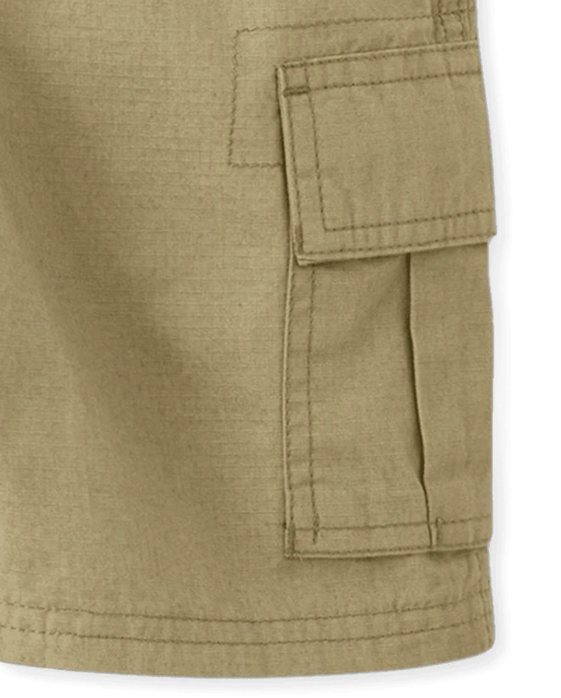 Boys Ripstop Pull On Cargo Shorts 3-Pack