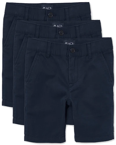 Boys Uniform Stretch Chino Shorts 3-Pack