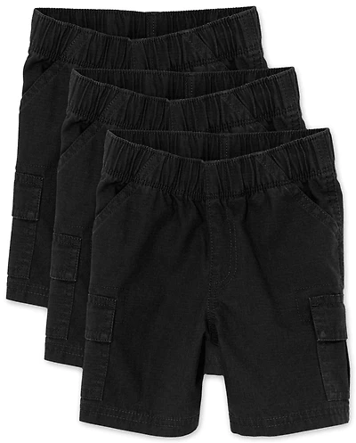 Baby And Toddler Boys Ripstop Pull On Cargo Shorts -Pack
