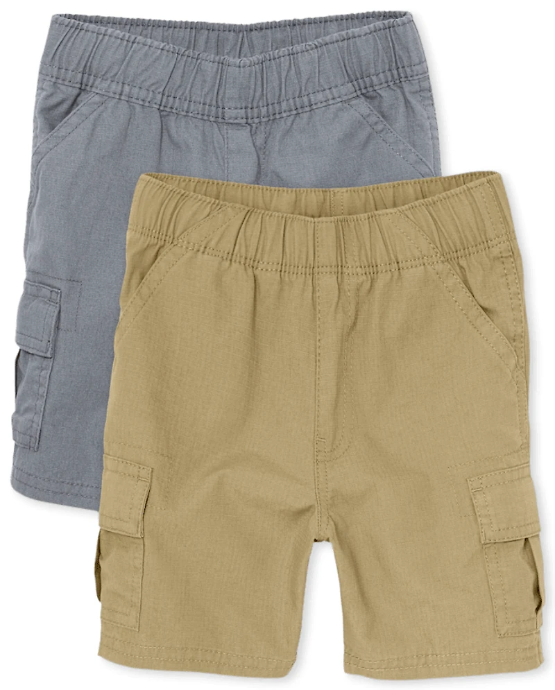 Lot de 2 shorts cargo à enfiler pour bébés et tout-petits garçons