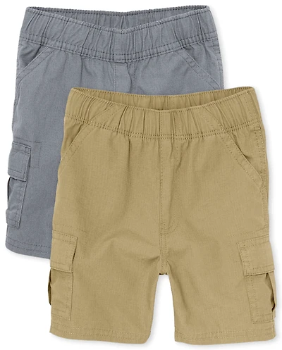 Baby And Toddler Boys Ripstop Pull On Cargo Shorts 2-Pack