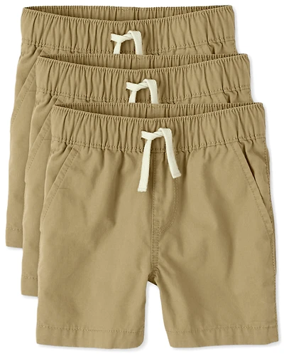 Baby And Toddler Boys Pull On Jogger Shorts 3-Pack