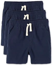 Baby And Toddler Boys Pull On Jogger Shorts 3-Pack