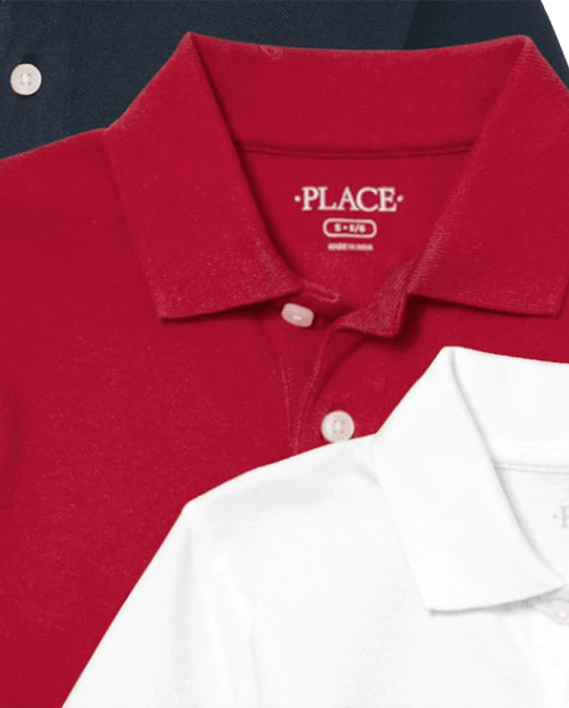 Boys Uniform Soft Pique Polo 3-Pack