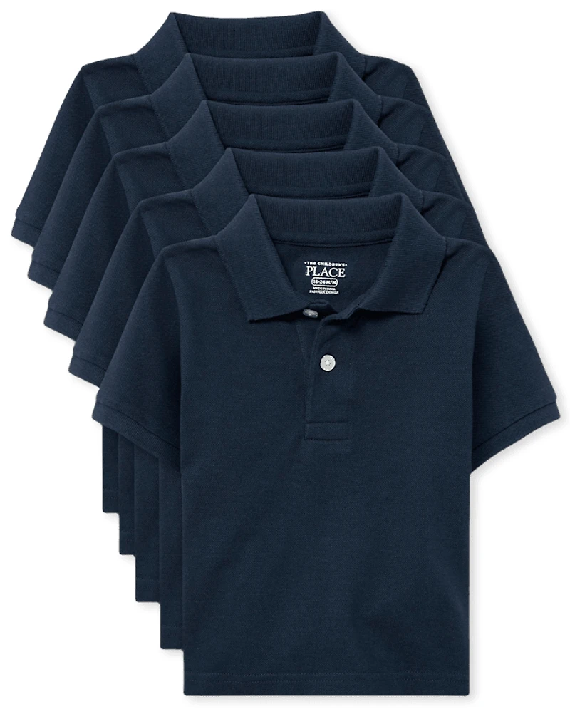 Baby And Toddler Uniform Soft Pique Polo 5-Pack