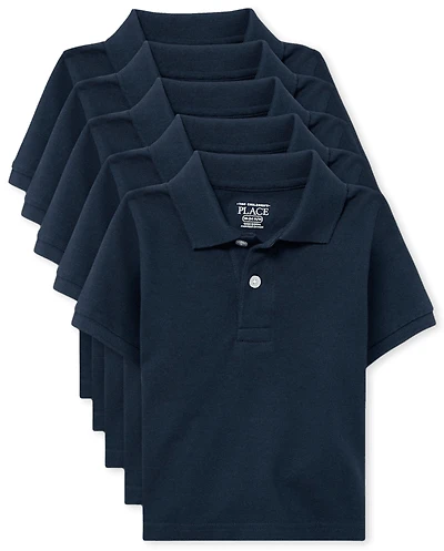 Baby And Toddler Uniform Soft Pique Polo 5-Pack