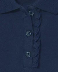 Girls Uniform Ruffle Soft Stretch Pique Polo 6-Pack