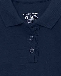 Ensemble de 5 polos en piqué à volants pour toute-petite fille