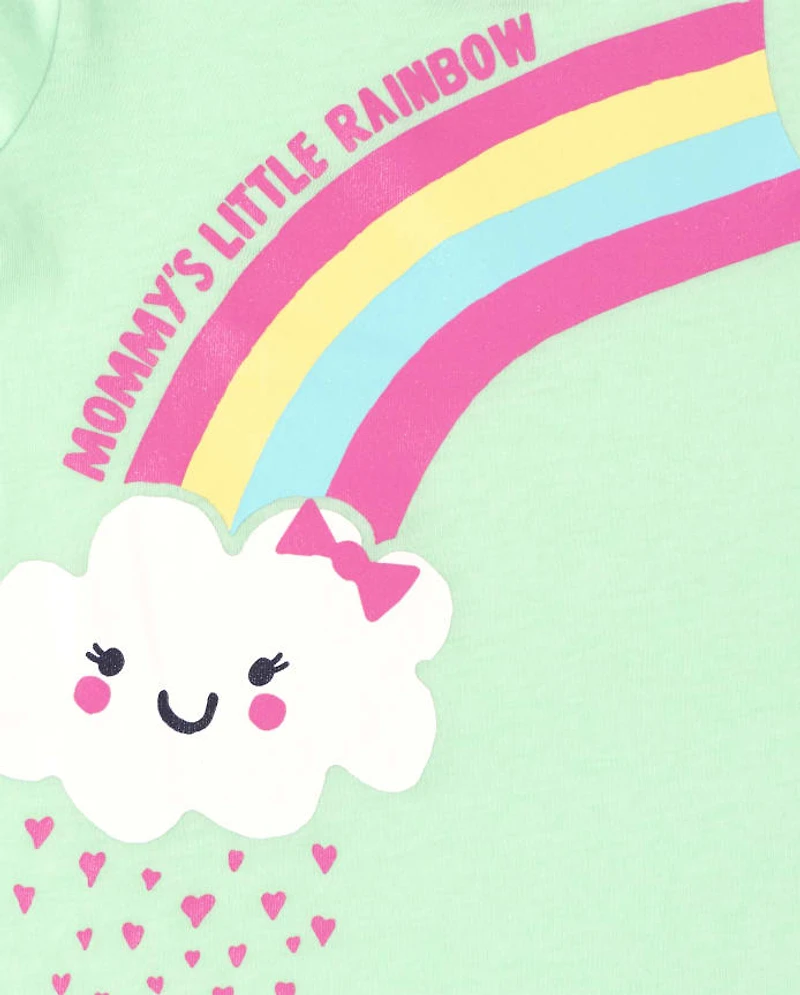 Baby And Toddler Girls Mommy's Rainbow Graphic Tee