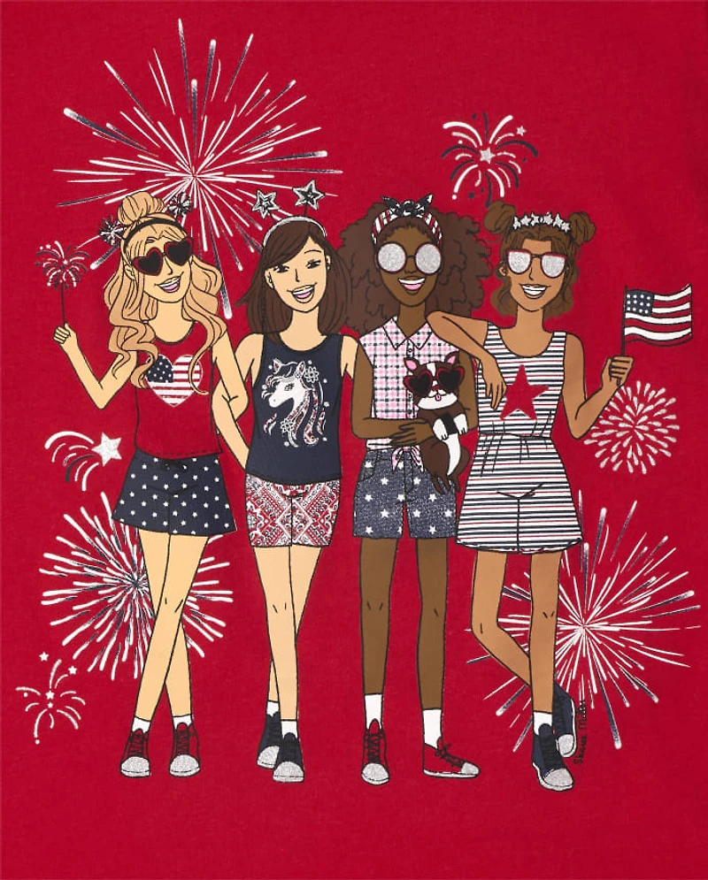 Girls Americana Girl Squad Graphic Tee