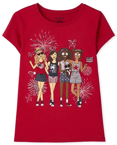 Girls Americana Girl Squad Graphic Tee
