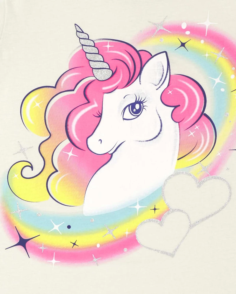 Girls Unicorn Rainbow Graphic Tee