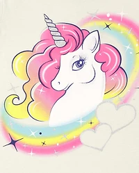 Girls Unicorn Rainbow Graphic Tee