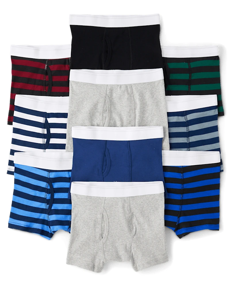 Boys Boxer Brief Underwear 10-Pack
