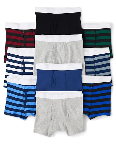 Boys Boxer Brief Underwear 10-Pack