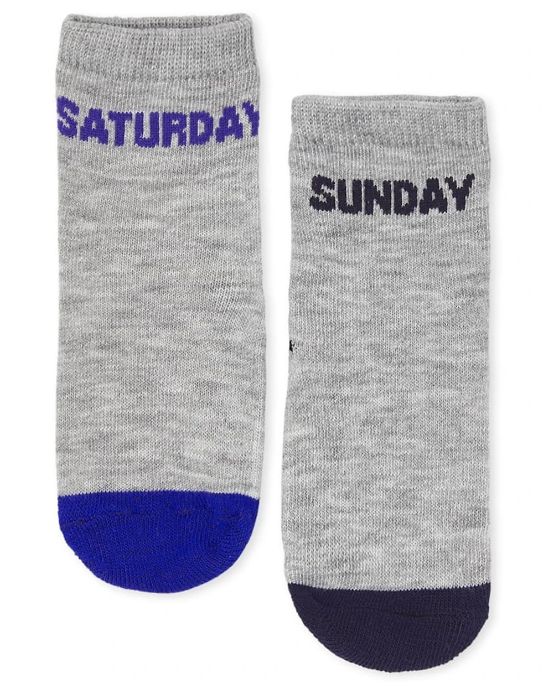 Lot de 7 paires chaussettes unisexes pour bébés et tout-petits Jours la semaine