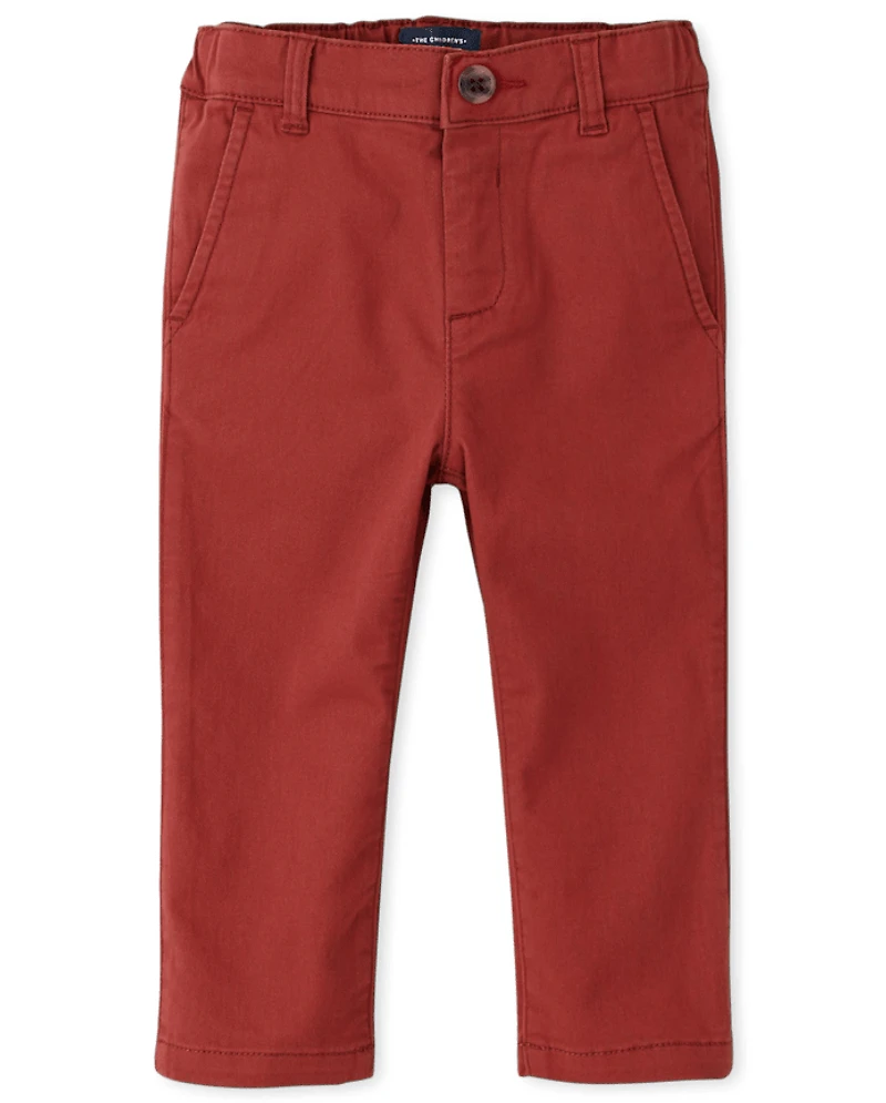Pantalon chino stretch moulant pour bébé et tout-petit garçon