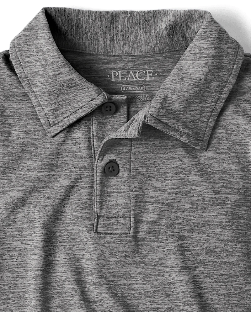 Polo de performance chiné pour garçon