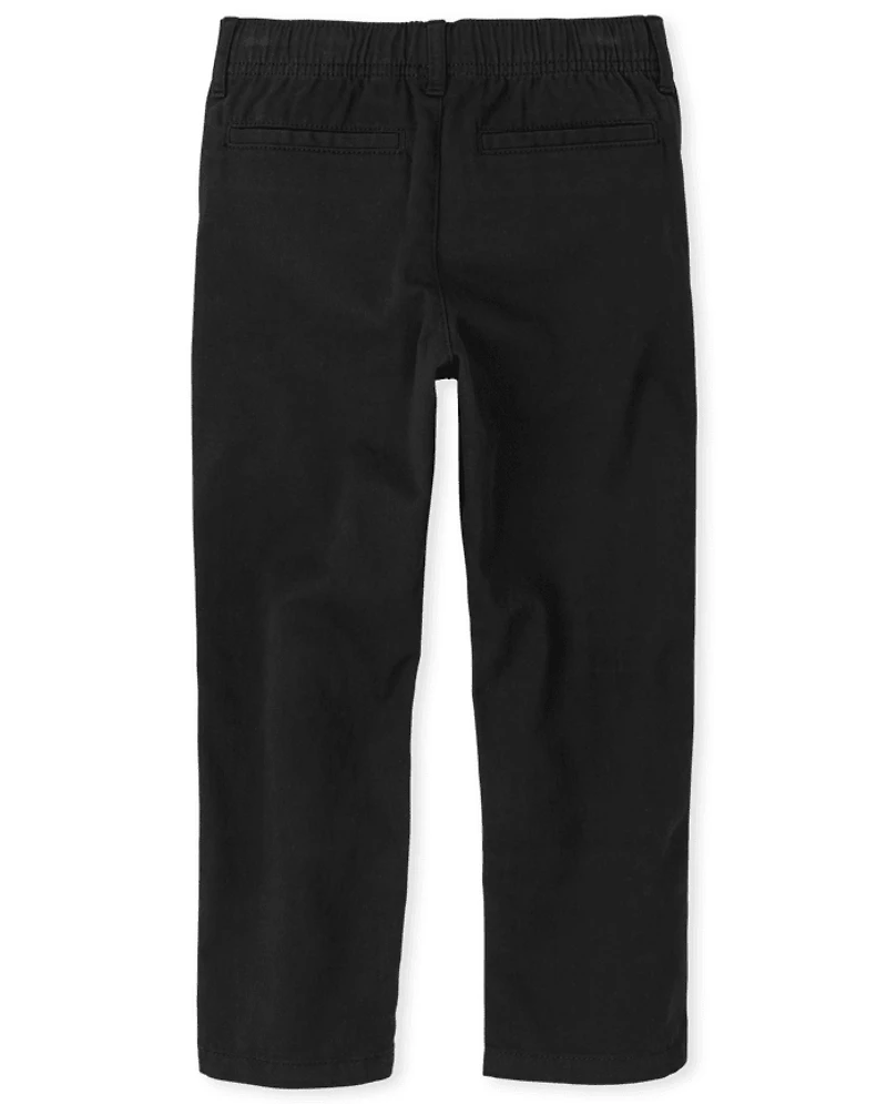 Boys Uniform Stretch Pull On Straight Chino Pants
