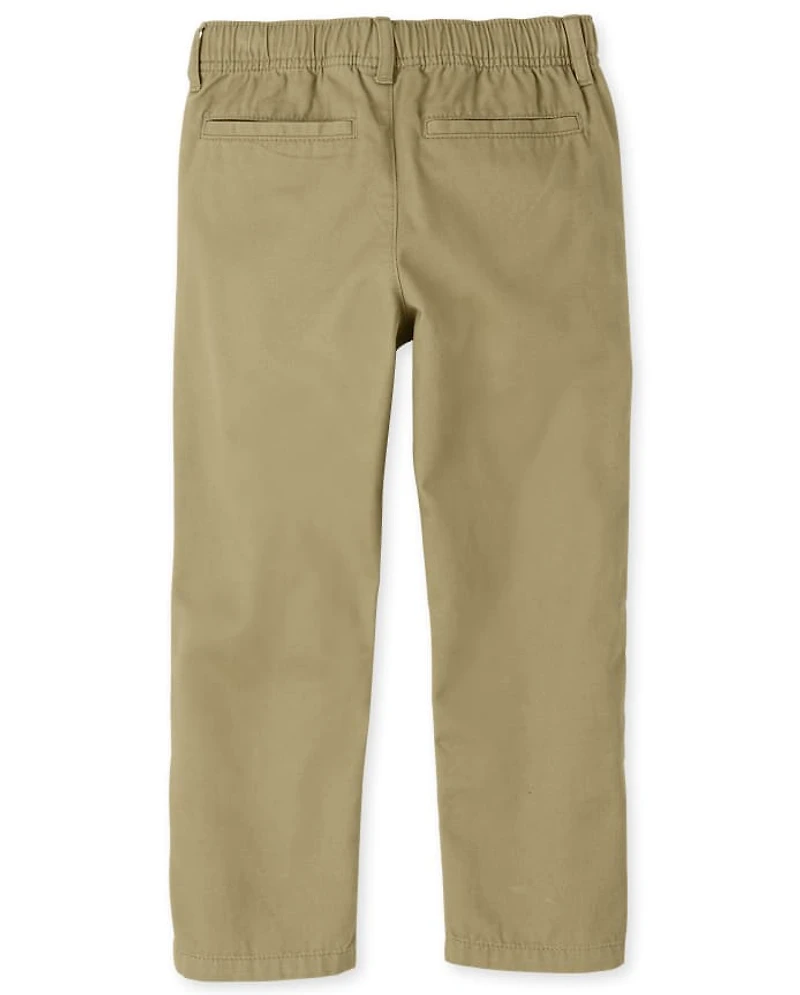 Boys Uniform Stretch Pull On Straight Chino Pants