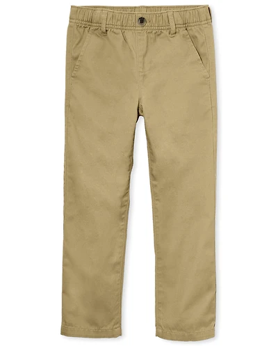 Boys Uniform Stretch Pull On Straight Chino Pants
