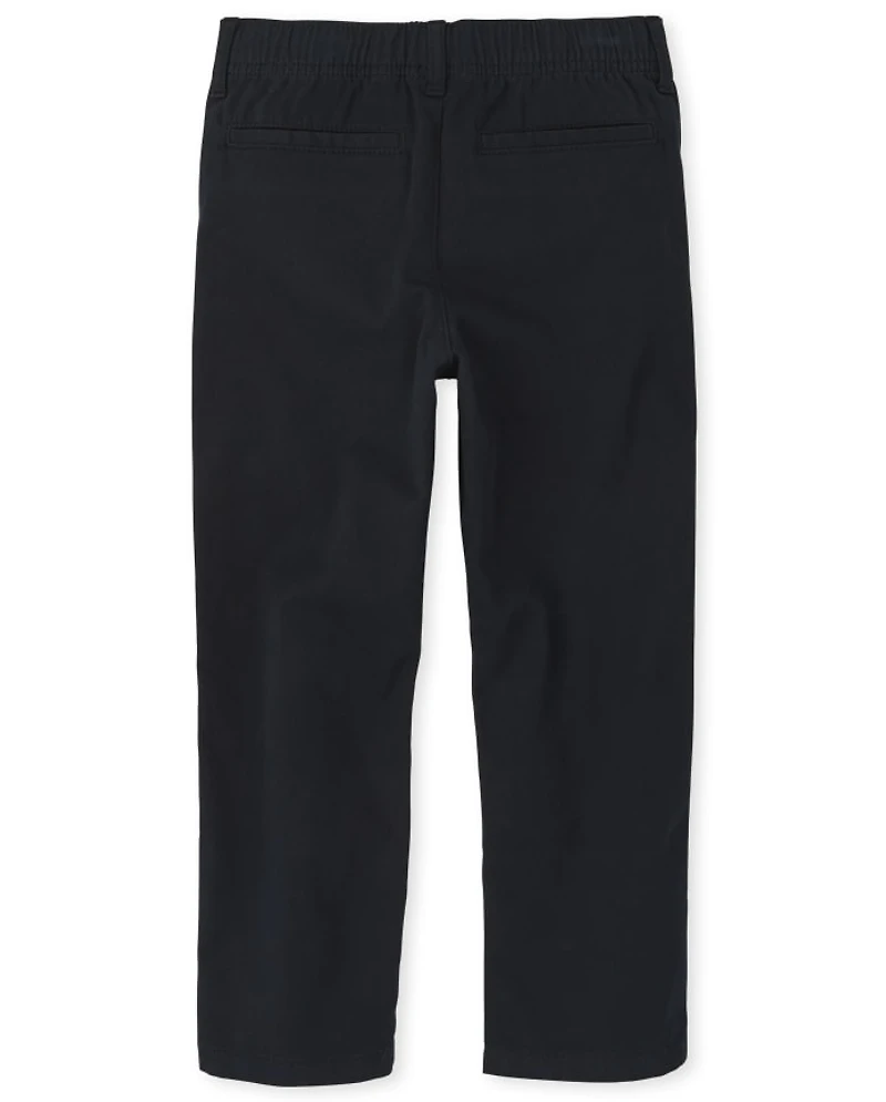 Boys Uniform Stretch Pull On Straight Chino Pants