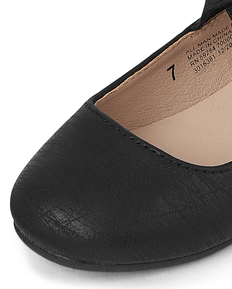Toddler Girls Cross Strap Ballet Flats