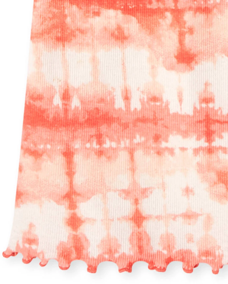 Girls Tie Dye Ribbed Top