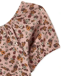 Girls Tie Dye Ruched Top