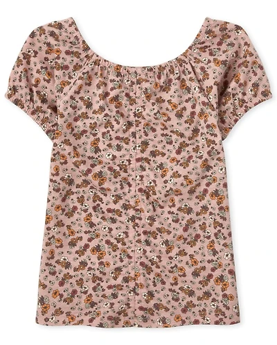 Girls Tie Dye Ruched Top