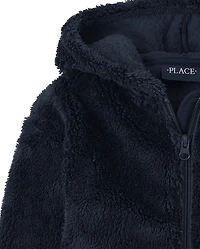 Girls Sherpa Zip-Up Hoodie