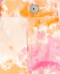 Girls Tie Dye Twill Shortie Shorts
