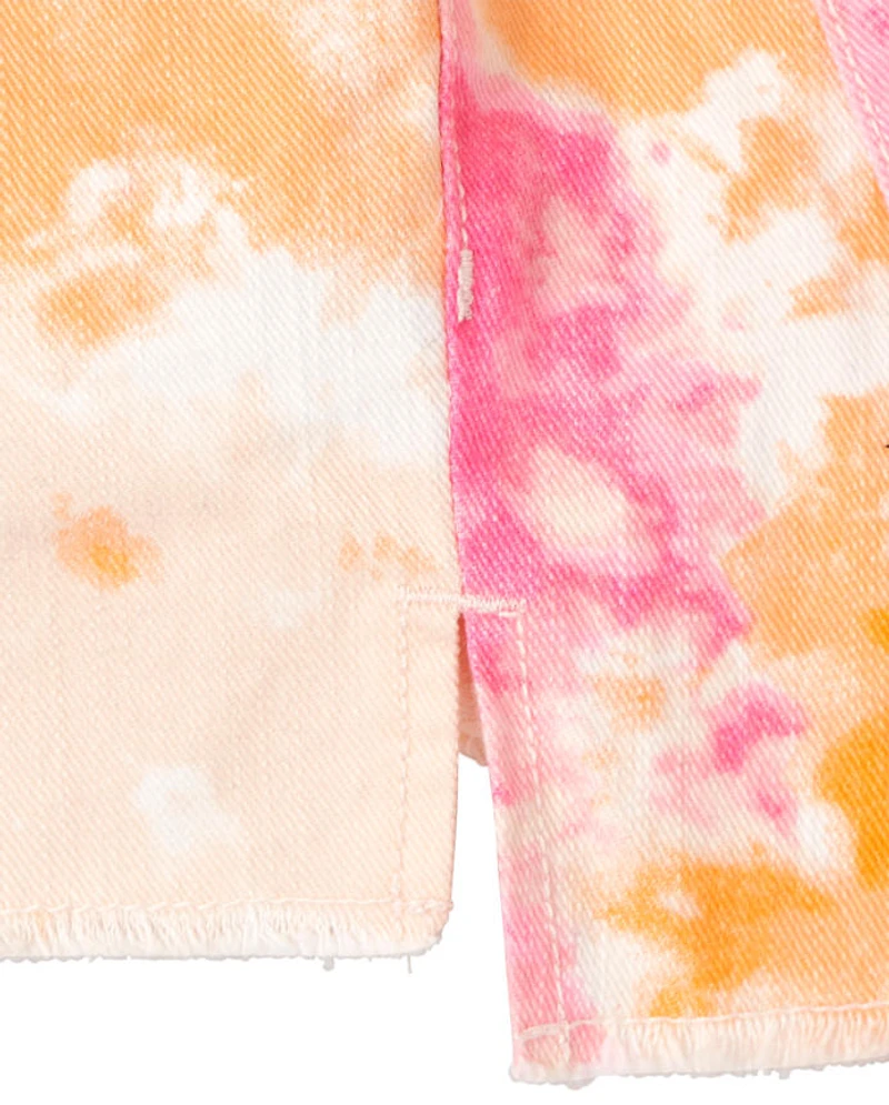 Girls Tie Dye Twill Shortie Shorts