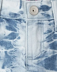 Short en denim tie-dye pour fille