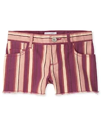 Girls Striped Twill Shortie Shorts
