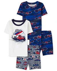 Boy Race Car Snug Fit Cotton Pajamas 2-Pack