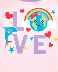 Ensemble de 2 pyjamas en coton ajustés Earth pour bébés et petites filles