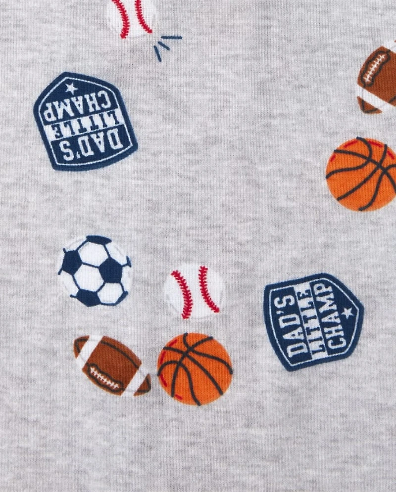 Baby And Toddler Boys Sports Snug Fit Cotton One Piece Pajamas 2-Pack