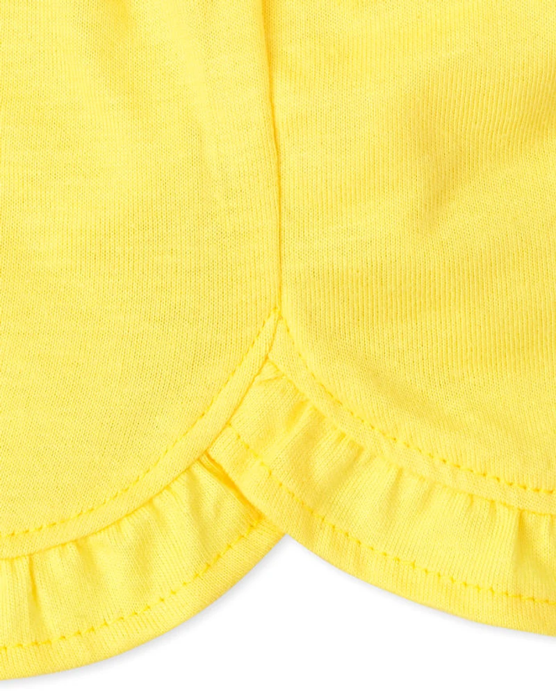 Lot de 3 shorts à volants fleuris pour bébé fille