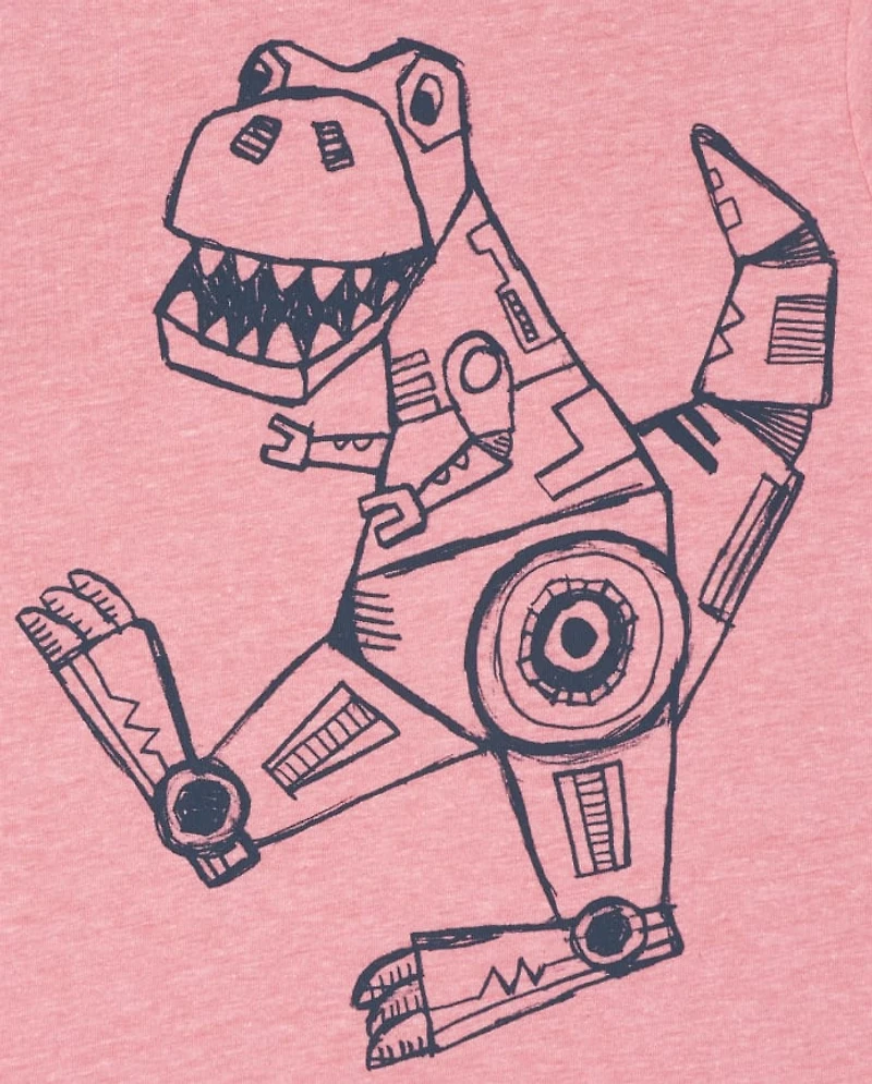 Baby And Toddler Boys Robot Dino Graphic Tee