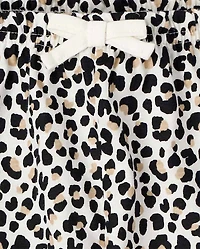 Baby Girls Leopard Paperbag Waist Shorts 3-Pack