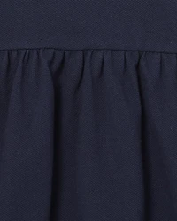 Toddler Girls Uniform Ruffle Soft Pique Polo Dress 2-Pack