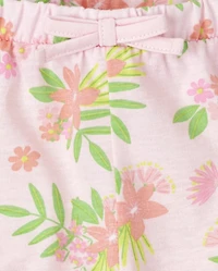 Baby Girls Tropical Ruffle Shorts 3-Pack